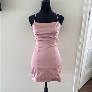 Aritzia Sunday Best Pink Satin Dress